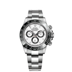 Rolex Daytona Cosmograph 40mm Oyster White Dial Black Bezel Stainless Steel Watch 116500LN