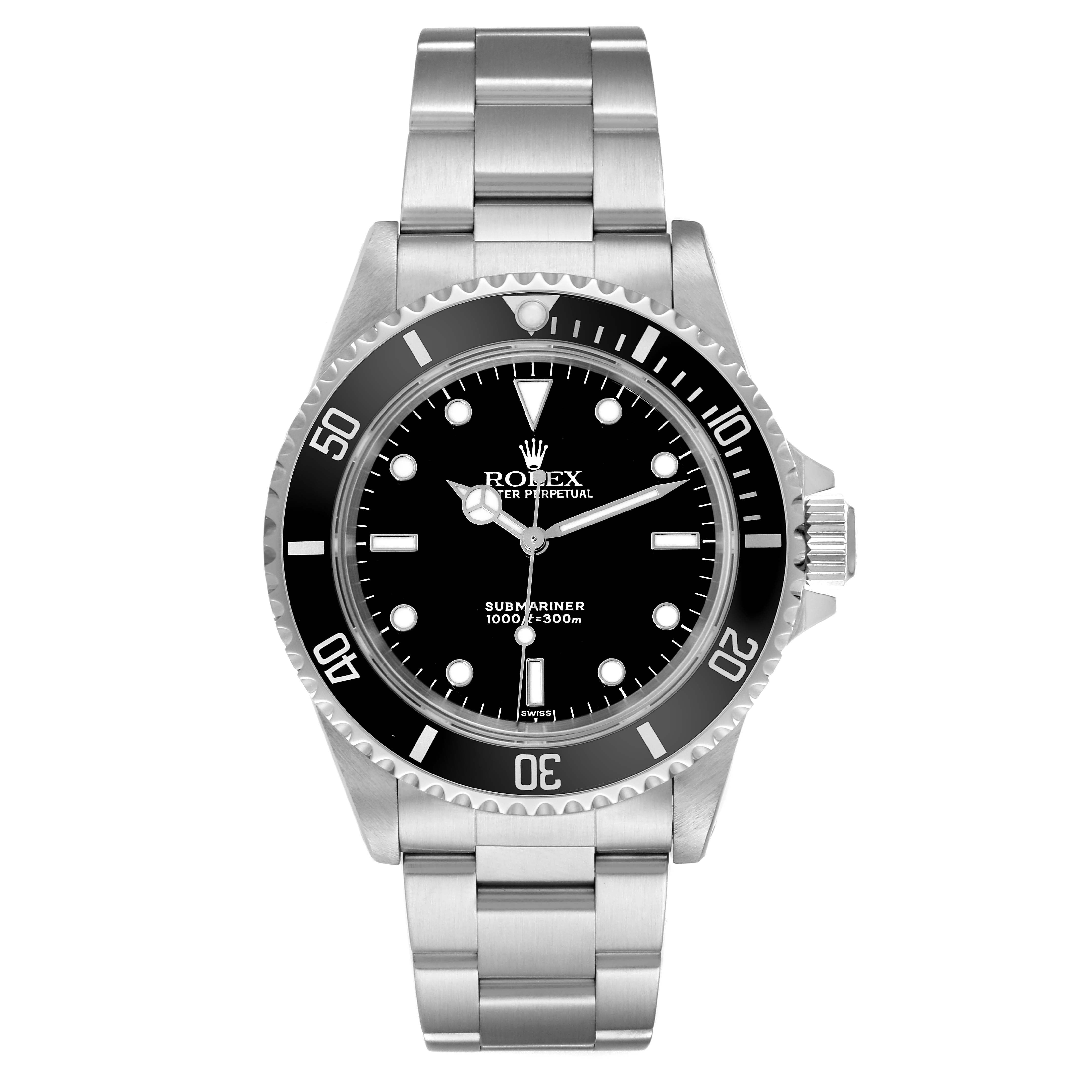 Rolex Submariner 40mm No Date Black Dial & Bezel Stainless Steel Watch 14060