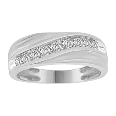 MEN'S BAND 0.50CT ROUND DIAMOND 10K WHITE GOLD