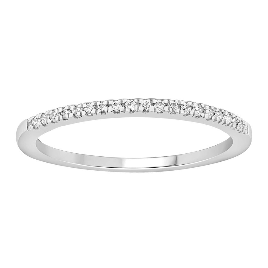 LADIES STACKABLE BAND 0.11CT ROUND BLACK DIAMOND 14K WHITE GOLD