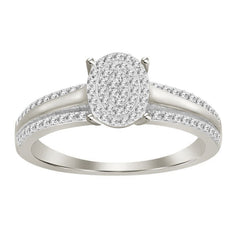 LADIES RING 0.20CT ROUND DIAMOND 10K WHITE GOLD