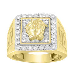 MEN'S RING 0.25CT ROUND DIAMOND 10K YELLOW GOLD