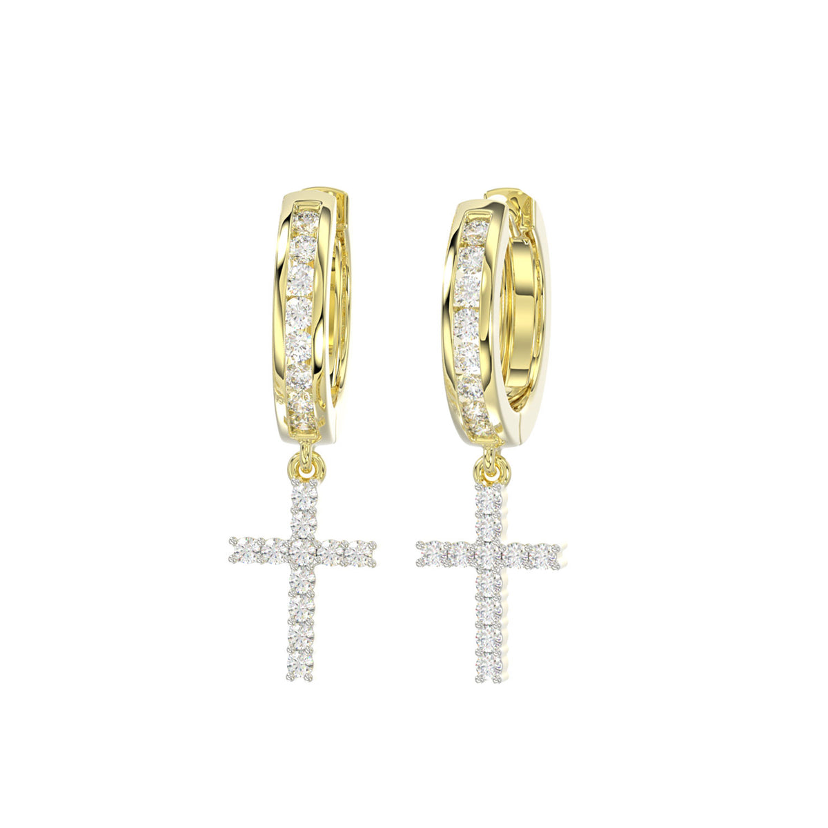 LADIES HALF PAIR EARRINGS 0.25CT ROUND DIAMOND 10K YELLOW GOLD