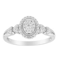 LADIES RING 0.25CT ROUND DIAMOND 10K WHITE GOLD