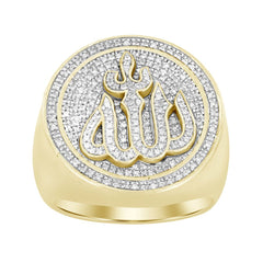 MEN'S RING 0.50CT ROUND DIAMOND 10K YELLOW GOLD