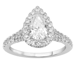 LADIES RING SEMI MOUNT 0.50CT ROUND DIAMOND 14K WHITE GOLD