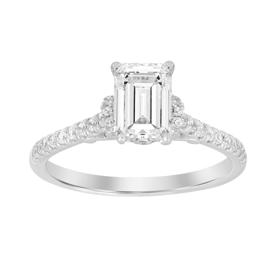 LADIES SEMI MOUNT RING 0.25CT ROUND DIAMOND 14K WHITE GOLD