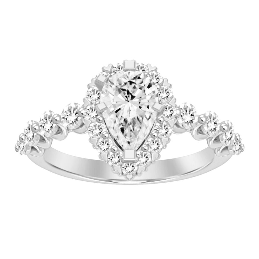 LADIES SEMI MOUNT RING 1.00CT ROUND DIAMOND 14K WHITE GOLD