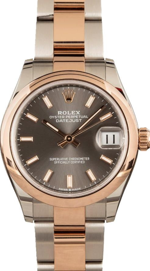 Rolex Datejust 31mm 2 Tone 18k Rose Gold & Stainless-Steel Slate Dial 278241