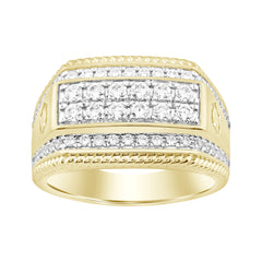 MEN'S  RING 1.00CT ROUND DIAMOND 10K YELLOW GOLD