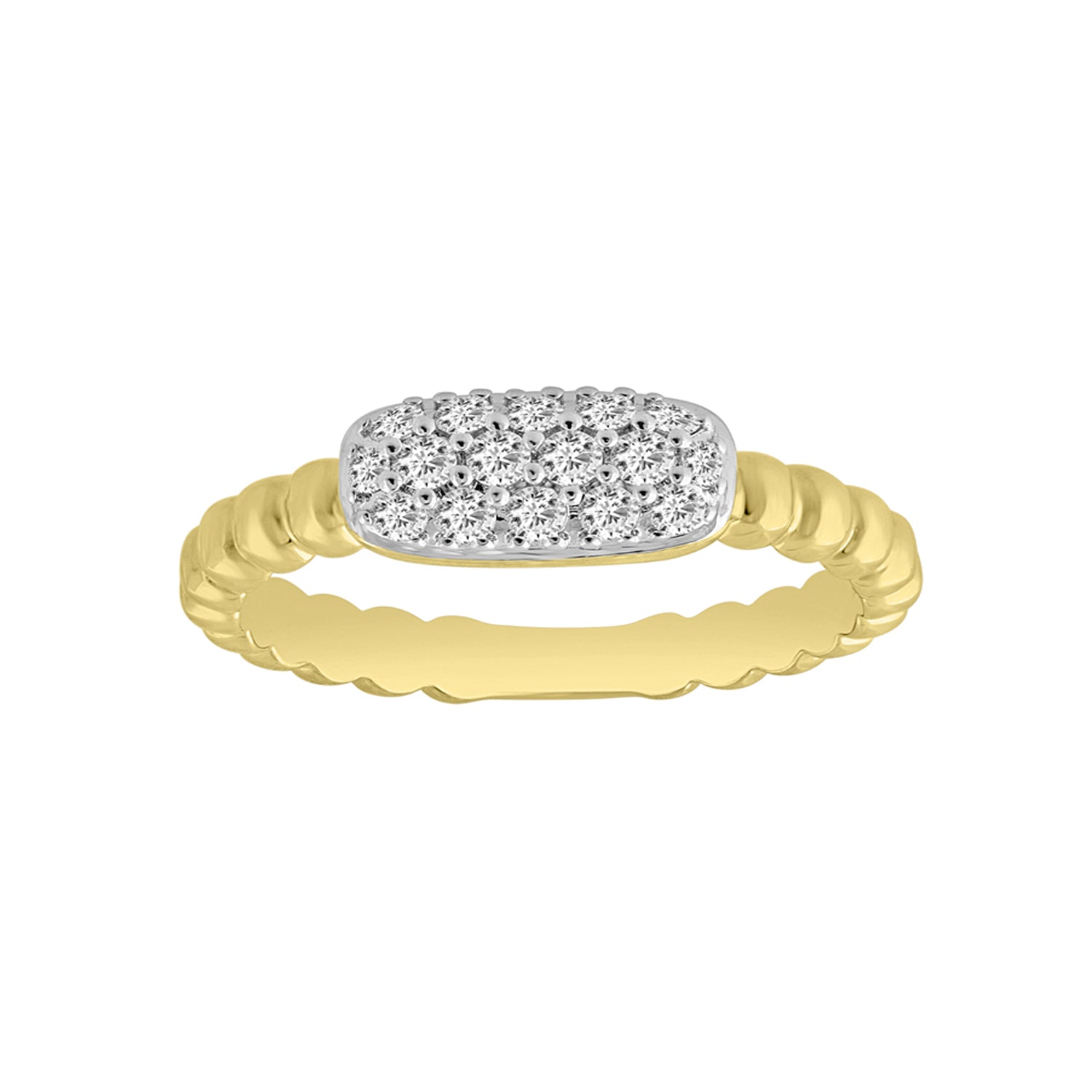 LADIES RING 0.25CT ROUND DIAMOND 14K YELLOW GOLD