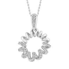 LADIES PENDANT 0.10CT ROUND DIAMOND 14K WHITE GOLD