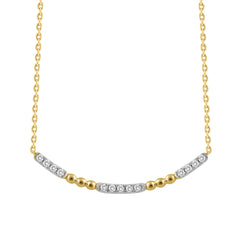 LADIES NECKLACE 0.16CT ROUND DIAMOND 10K YELLOW GOLD