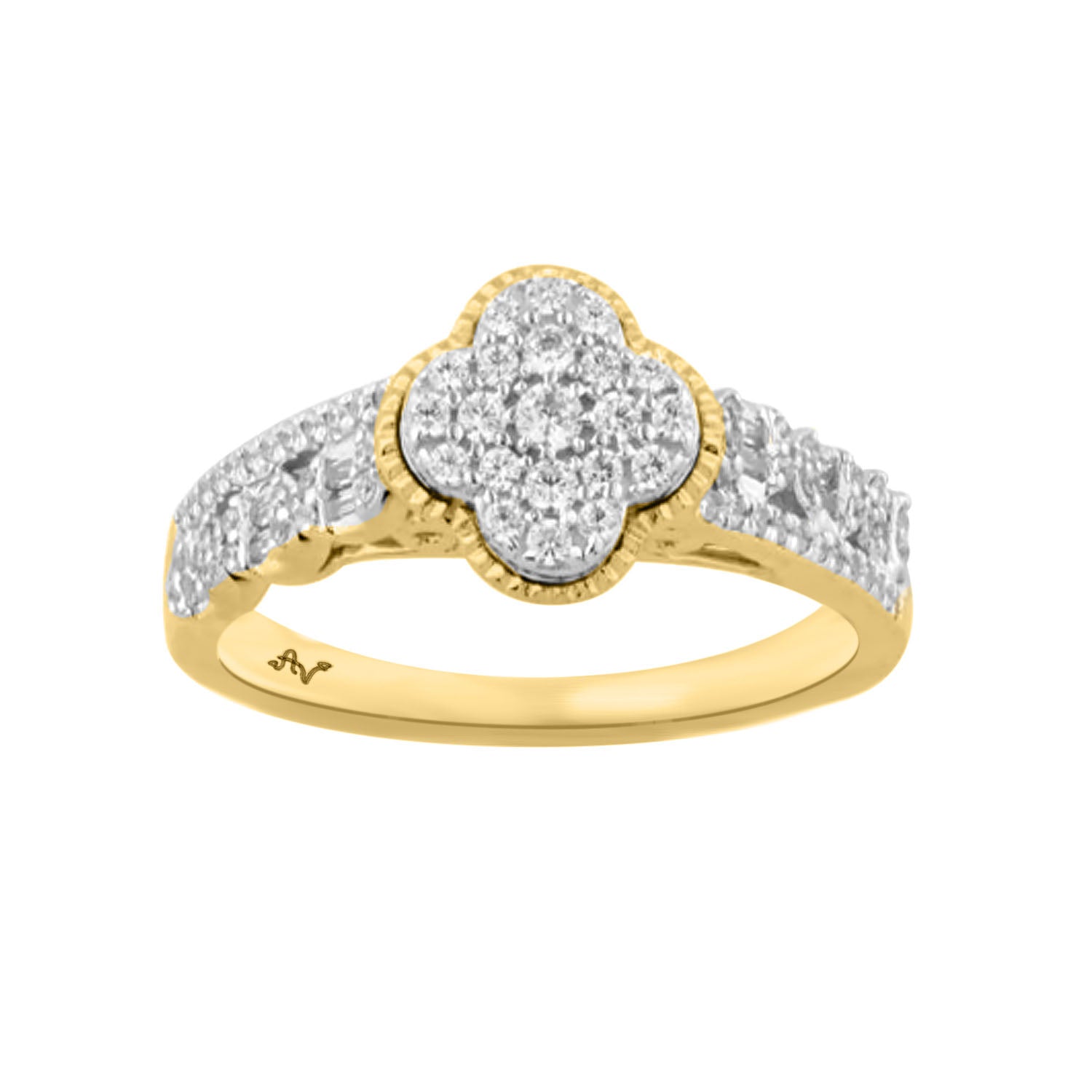 LADIES RING 0.16CT ROUND DIAMOND 10K YELLOW GOLD