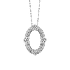 LADIES PENDANT WITH CHAIN 0.25CT ROUND DIAMOND 10K WHITE GOLD