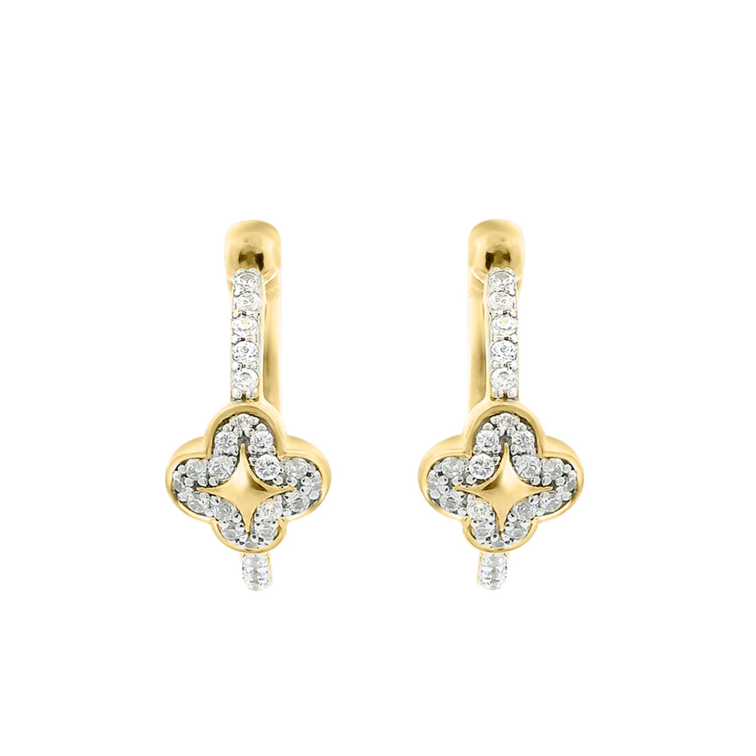 LADIES EARRINGS 0.20CT ROUND DIAMOND 10K YELLOW GOLD