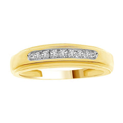 MEN'S BAND 0.15CT ROUND DIAMOND 10K YELLOW GOLD