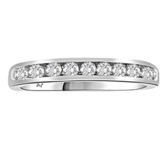 LADIES BAND 0.33CT ROUND DIAMOND 14K WHITE GOLD