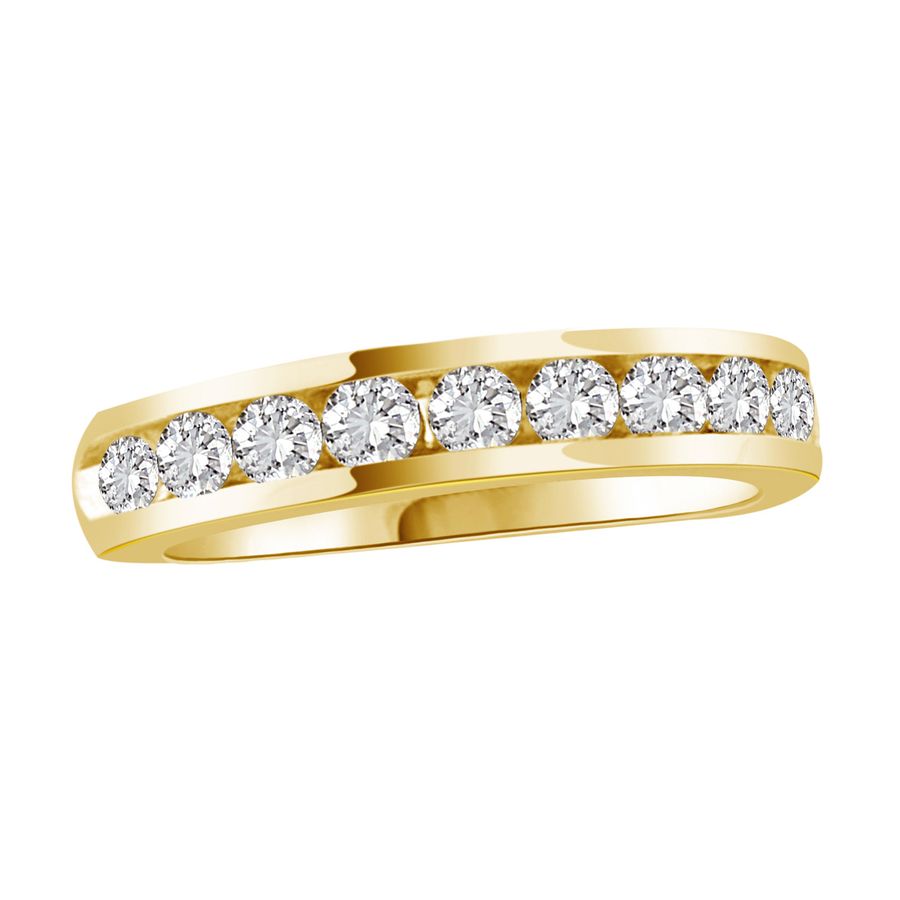 LADIES BAND 0.75CT ROUND DIAMOND 14K YELLOW GOLD