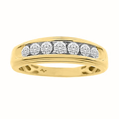 MEN'S BAND 0.50CT ROUND DIAMOND 10K YELLOW GOLD