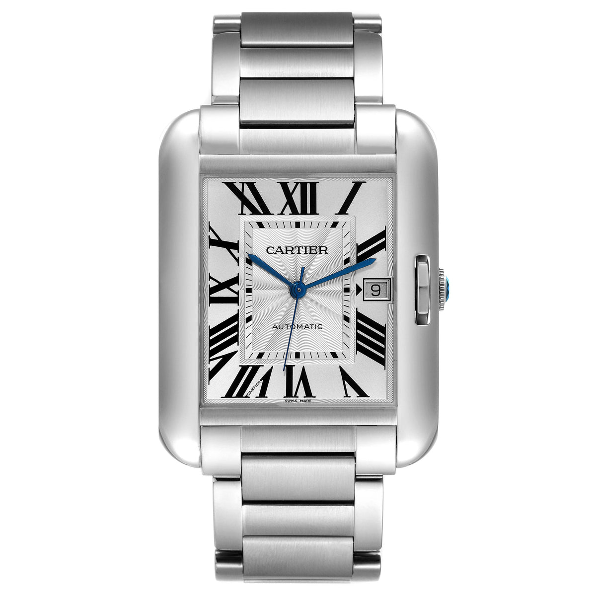 Cartier Tank Anglaise XL 47 x 36 mm Silver Dial Automatic Steel Watch 3507