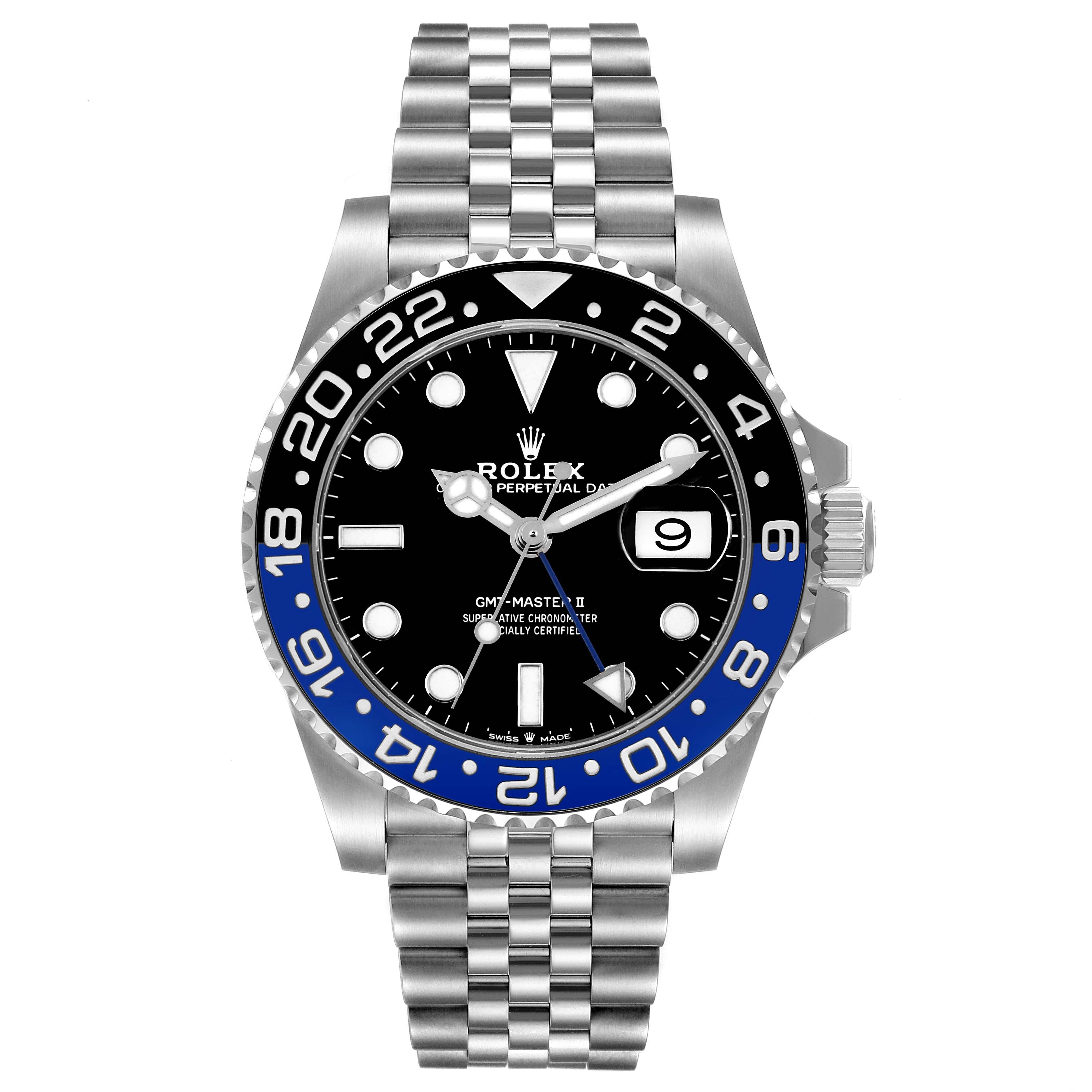 Rolex GMT-Master II 40mm Batgirl Jubilee Stainless Steel Watch 126710BLNR