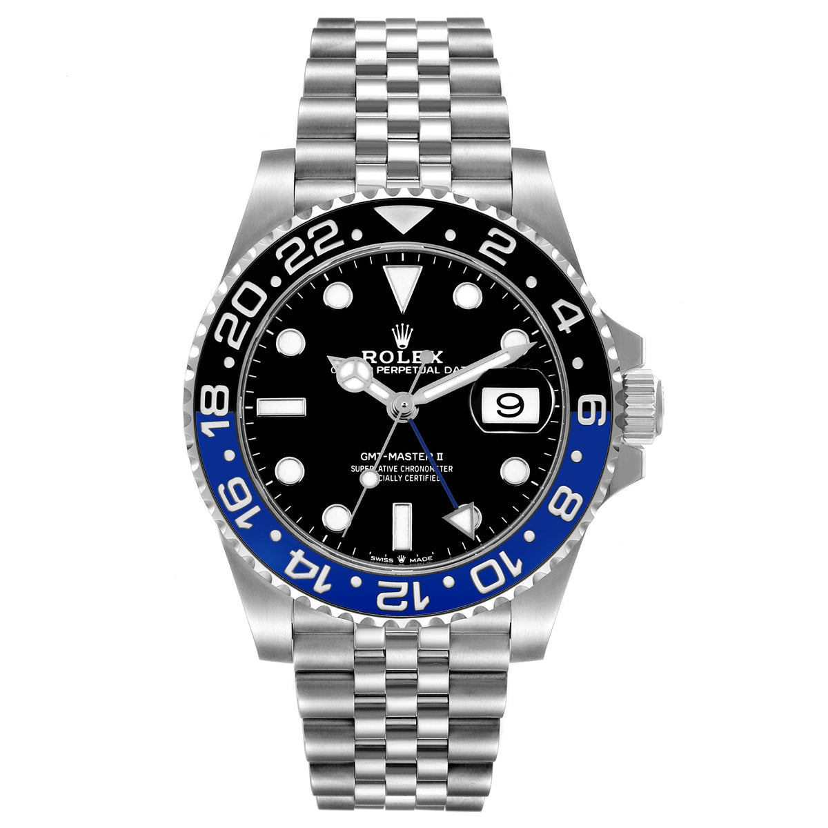 Rolex GMT-Master II 40mm Batgirl Jubilee Stainless Steel Watch 126710BLNR