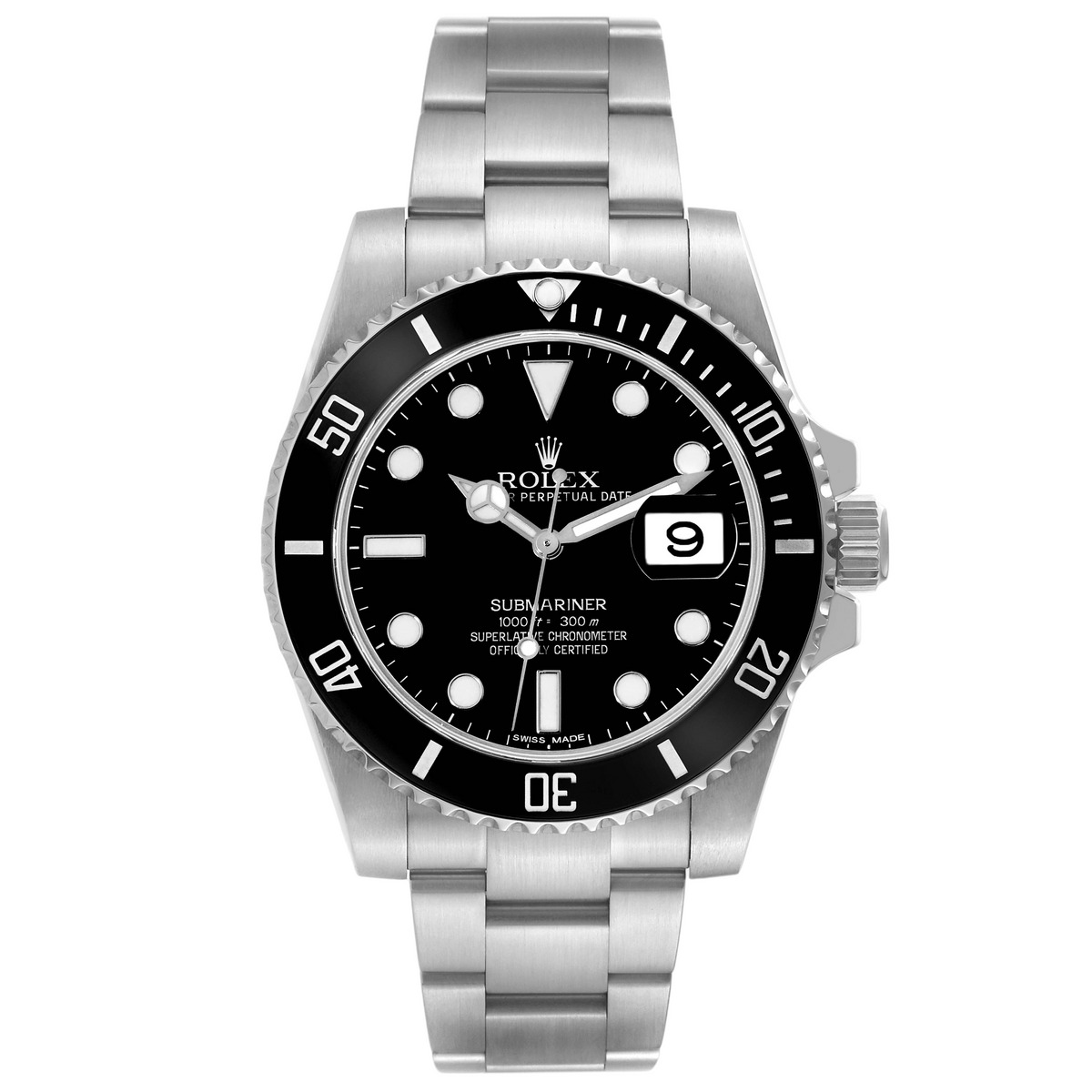 Rolex Submariner 40mm Date Black Dial & Bezel Stainless Steel Oyster Watch 116610LN